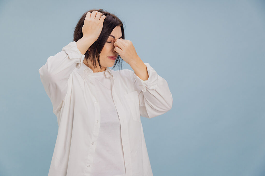 Person who had sinus surgery